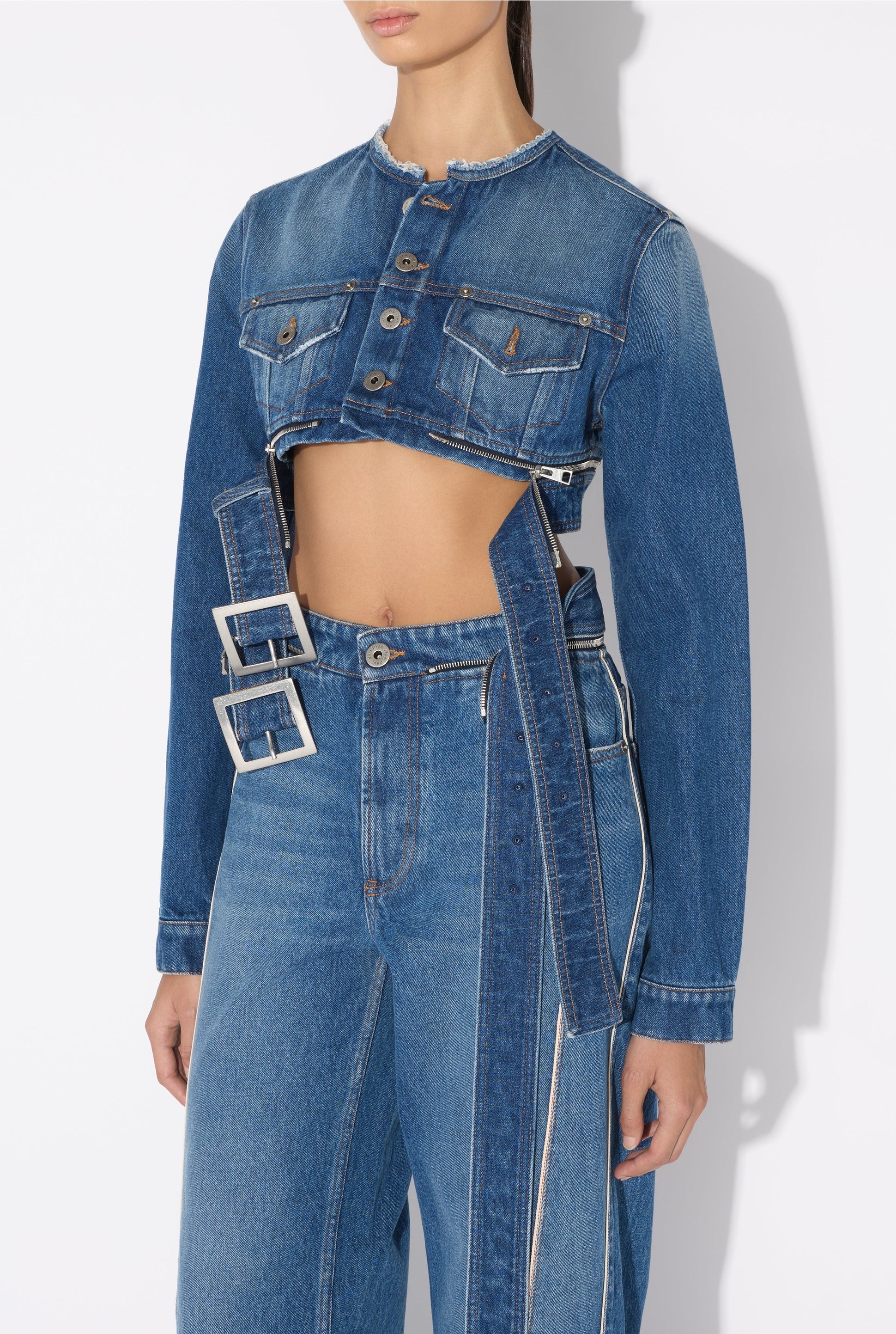 Veste ceinturée en denim - Vintage blue