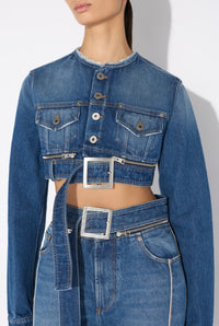 Veste ceinturée en denim - Vintage blue