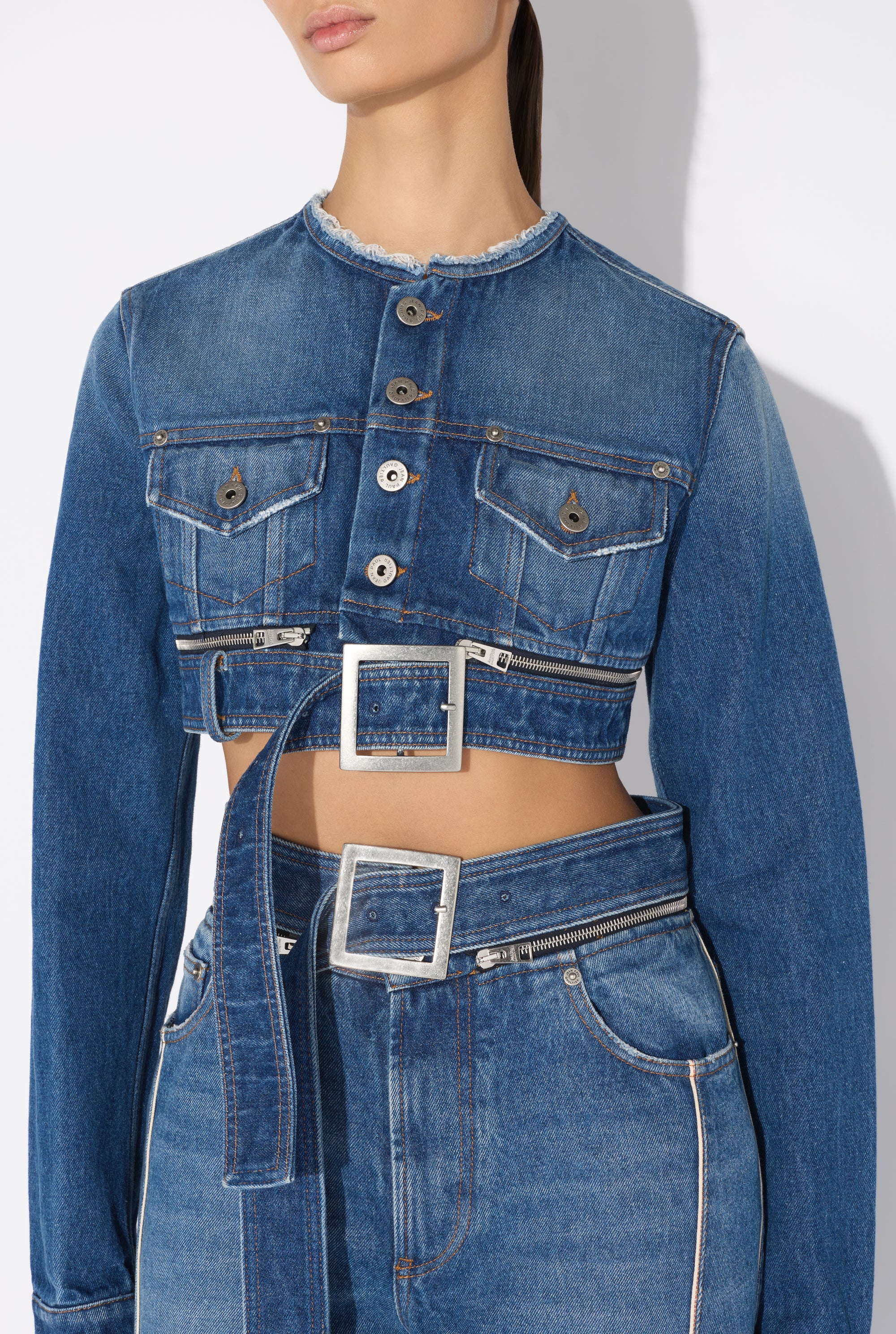 Veste ceinturée en denim - Vintage blue