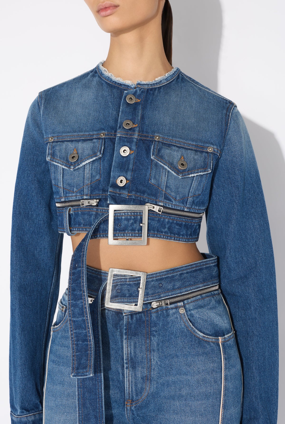 Veste ceinturée en denim - Vintage blue