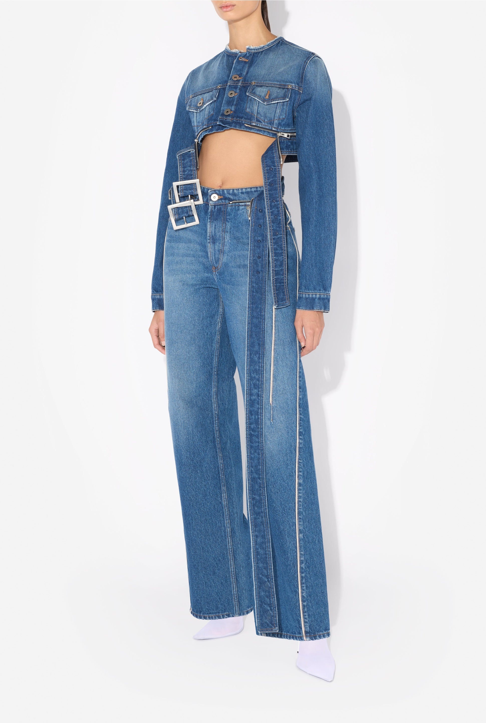 Veste ceinturée en denim - Vintage blue