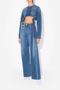 Veste ceinturée en denim - Vintage blue