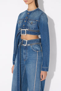 Veste ceinturée en denim - Vintage blue