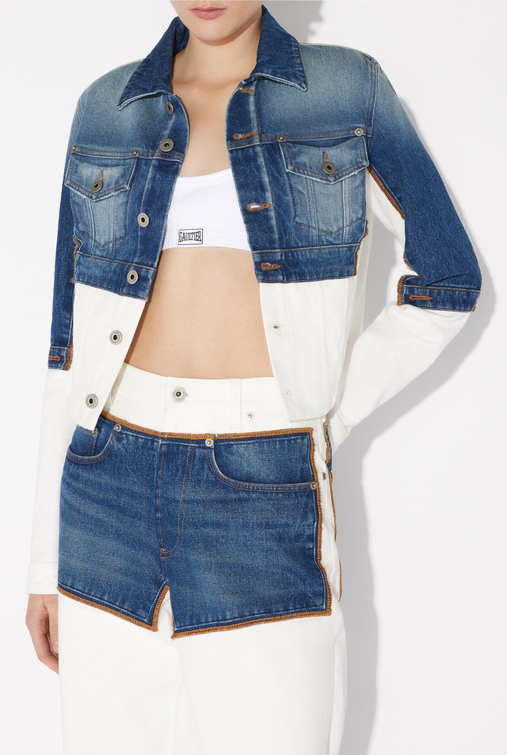 Veste Petit Grand en denim - Écru & Vintageblue