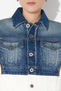 Veste Petit Grand en denim - Écru & Vintageblue
