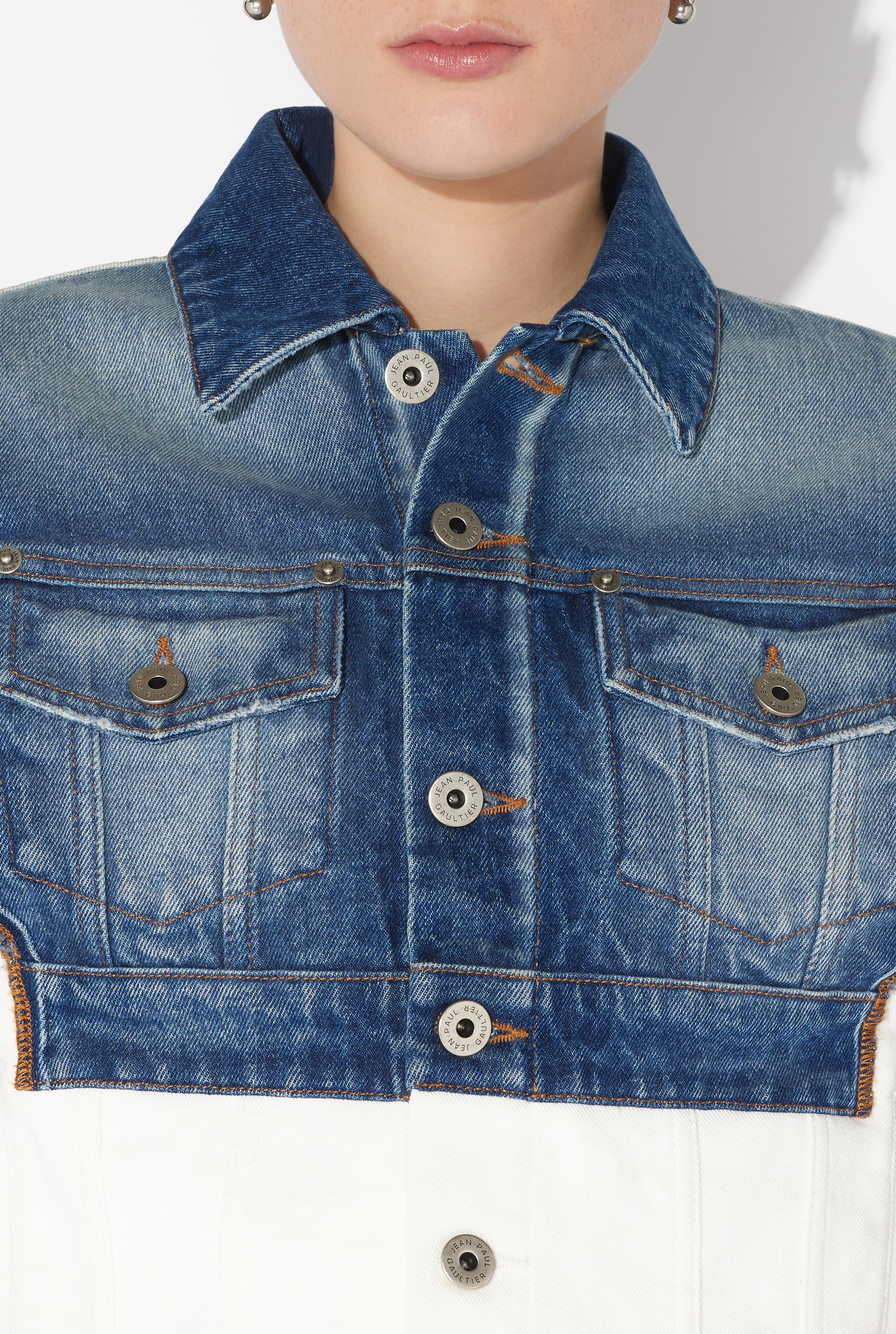 Veste Petit Grand en denim - Écru & Vintageblue