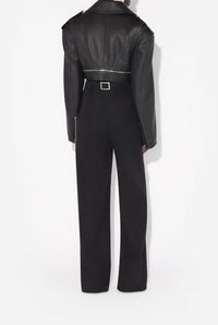Perfecto court en cuir - Black & Dark Brown