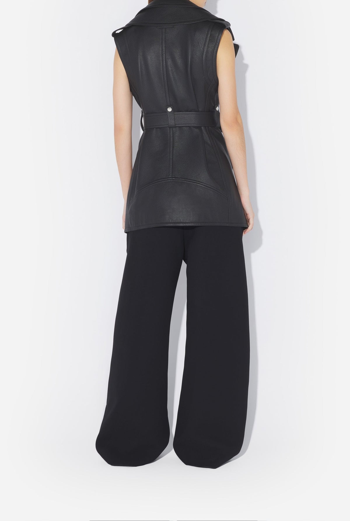 Gilet ceintré en cuir - Black & White