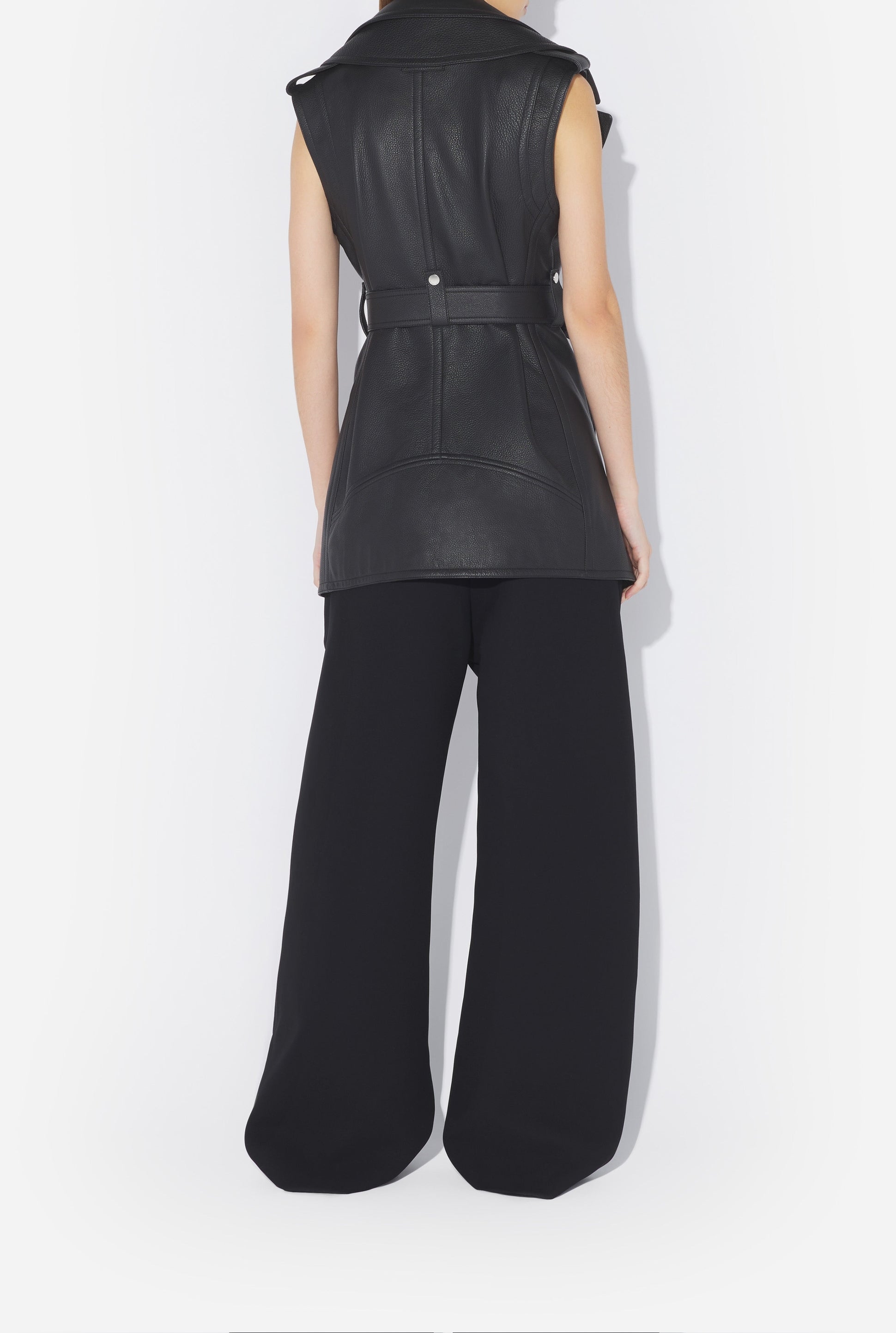 Gilet ceintré en cuir - Black & White