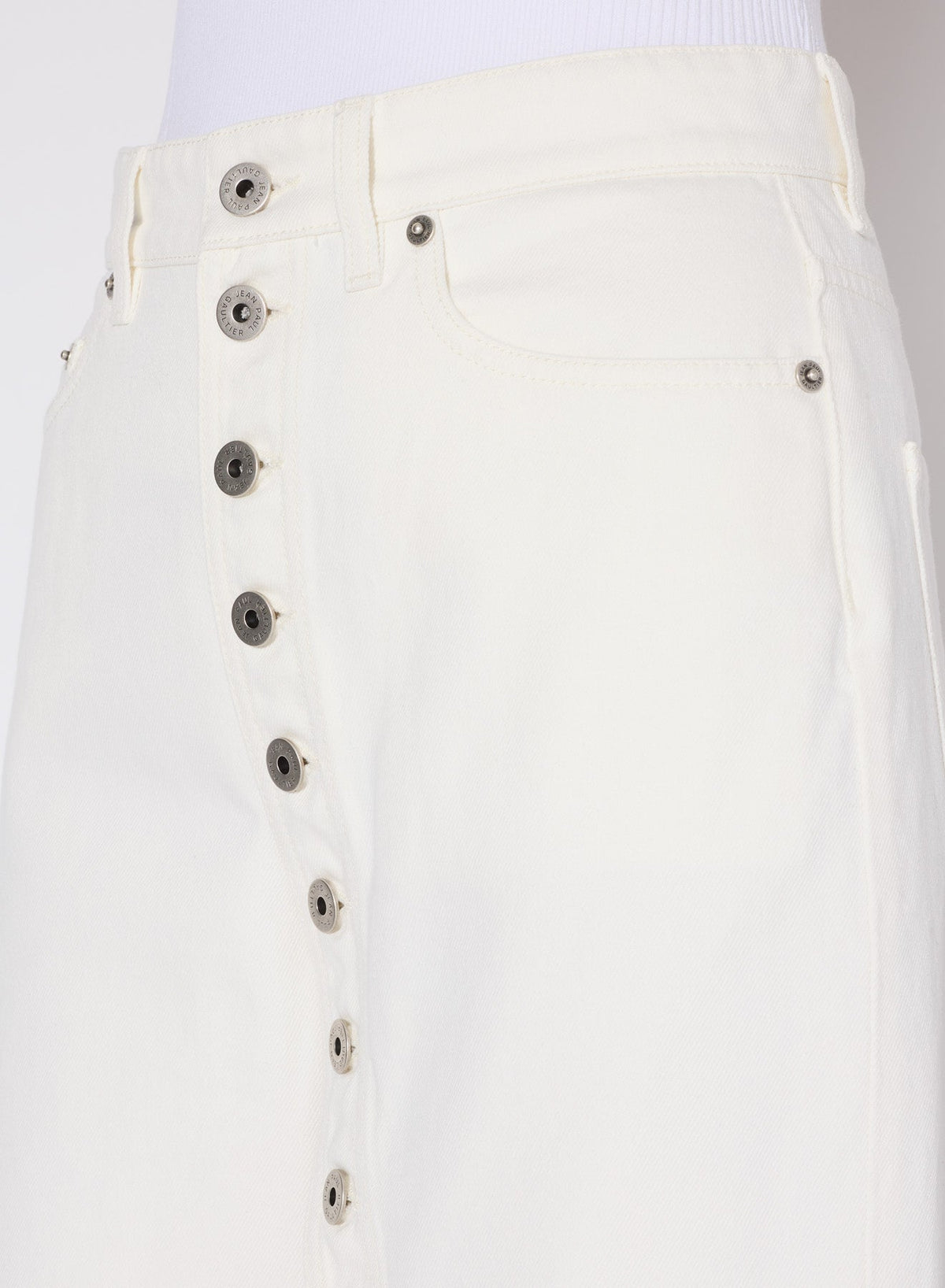 Pantalon boutonné en denim - Offwhite