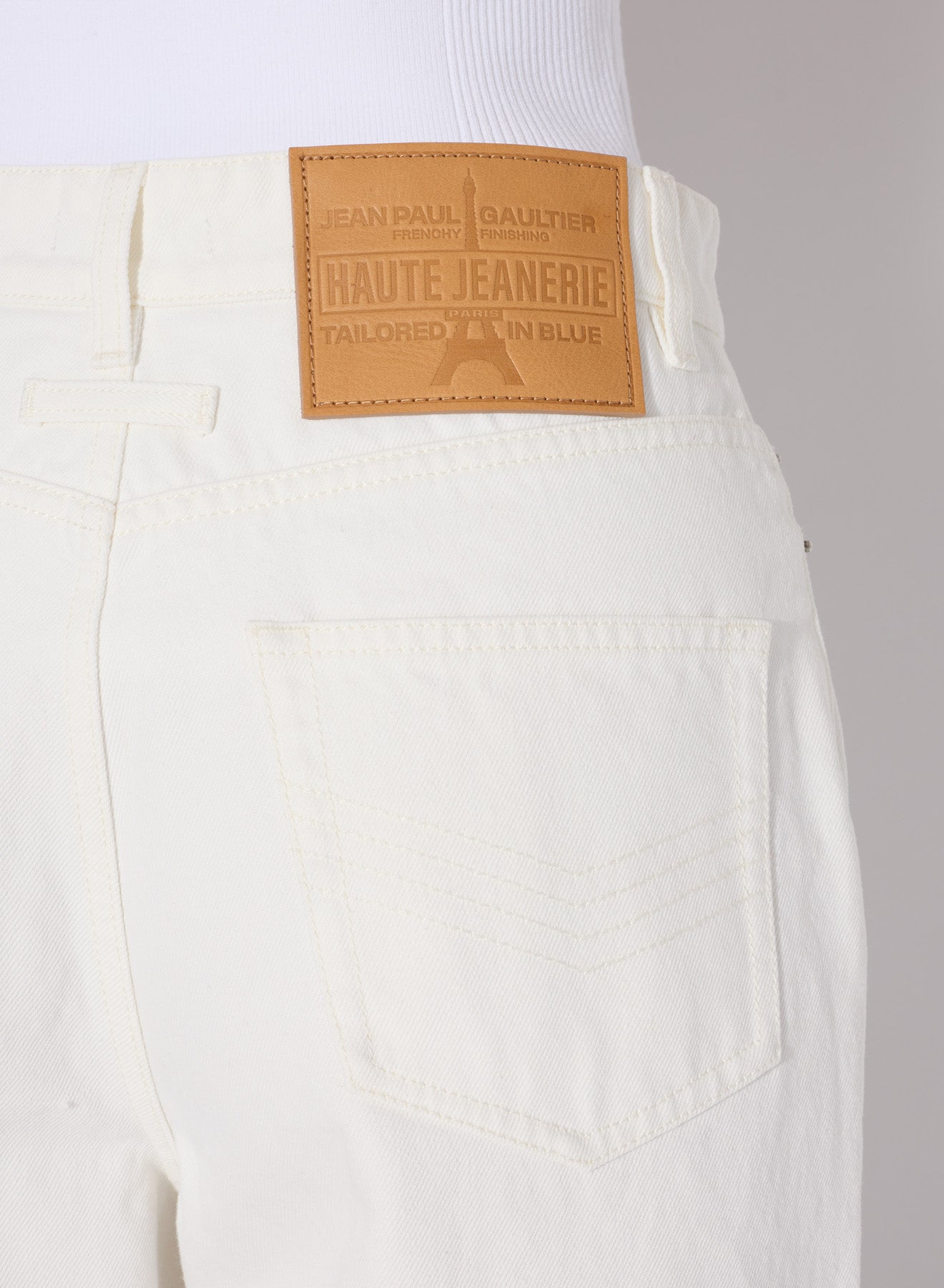 Pantalon boutonné en denim - Offwhite
