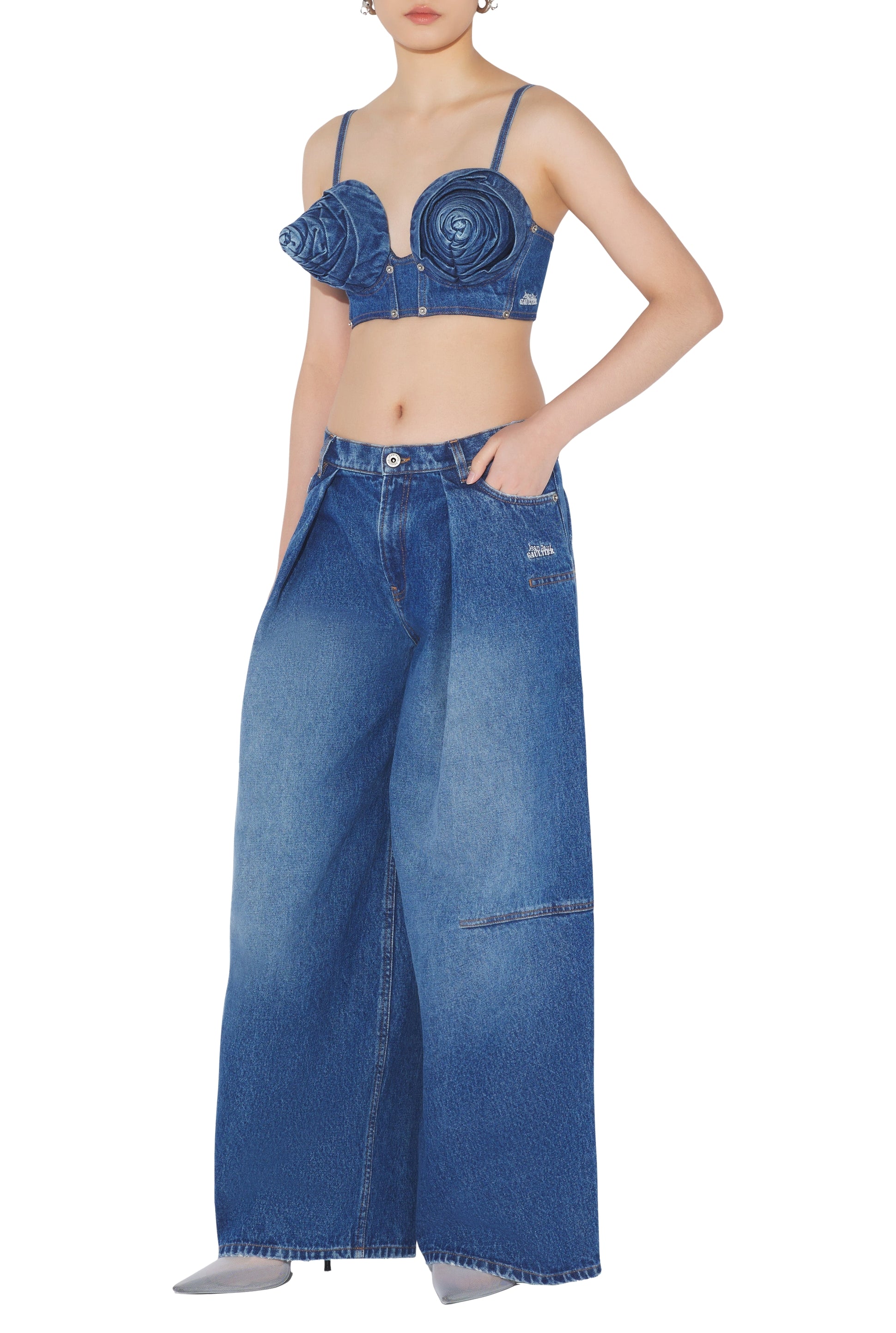 Pantalon Ample en denim - Vintage blue