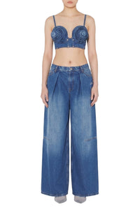 Pantalon Ample en denim - Vintage blue