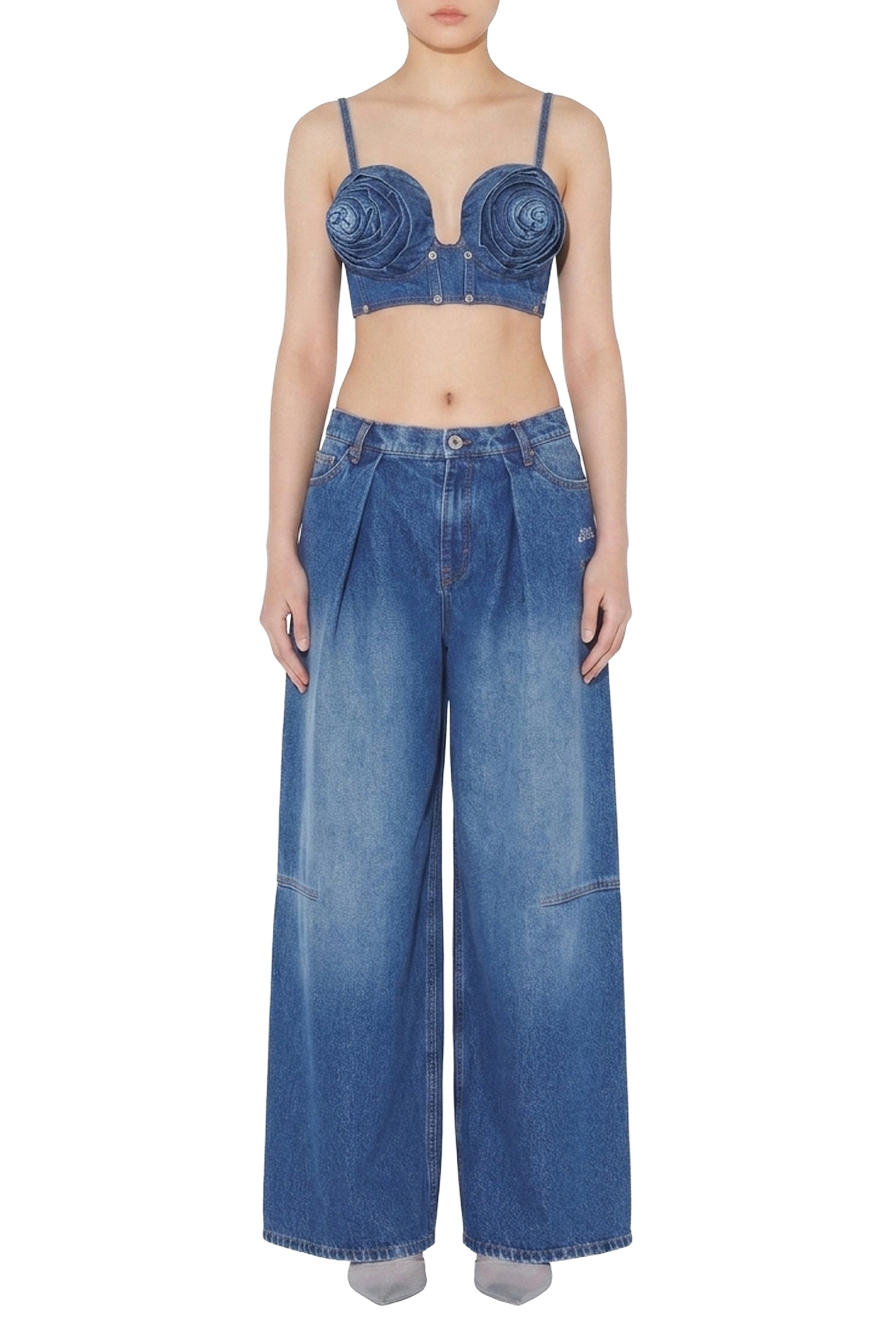 Pantalon Ample en denim - Vintage blue