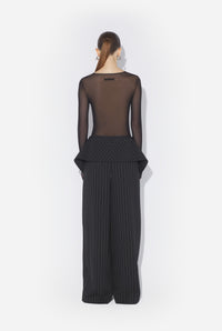 Pantalon tailleur corset en laine - Black & White