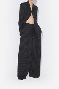Pantalon tailleur corset en laine - Black & White