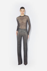 Le Pantalon Spirale Noir - Black & Grey & Ecru