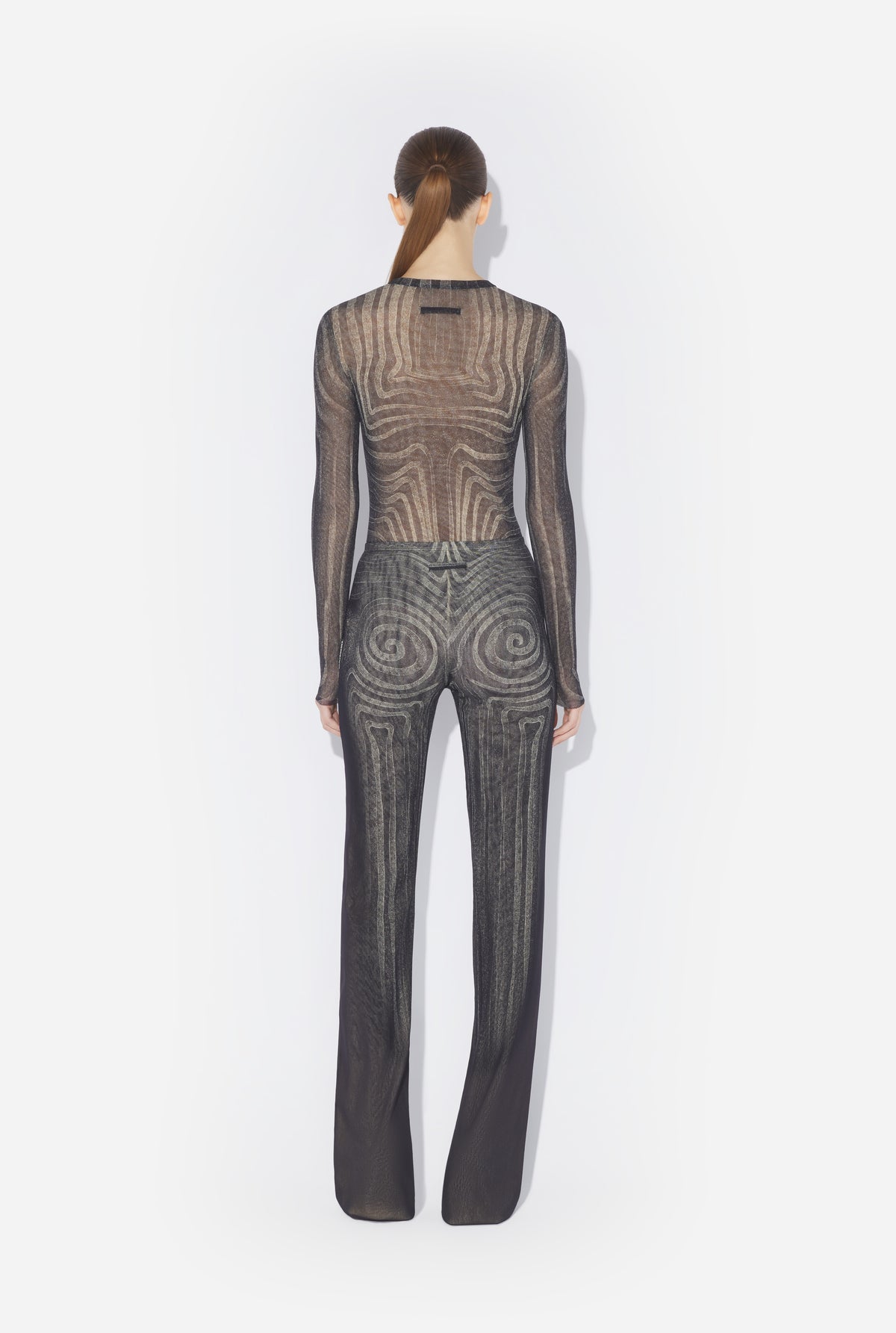 Le Pantalon Spirale Noir - Black & Grey & Ecru