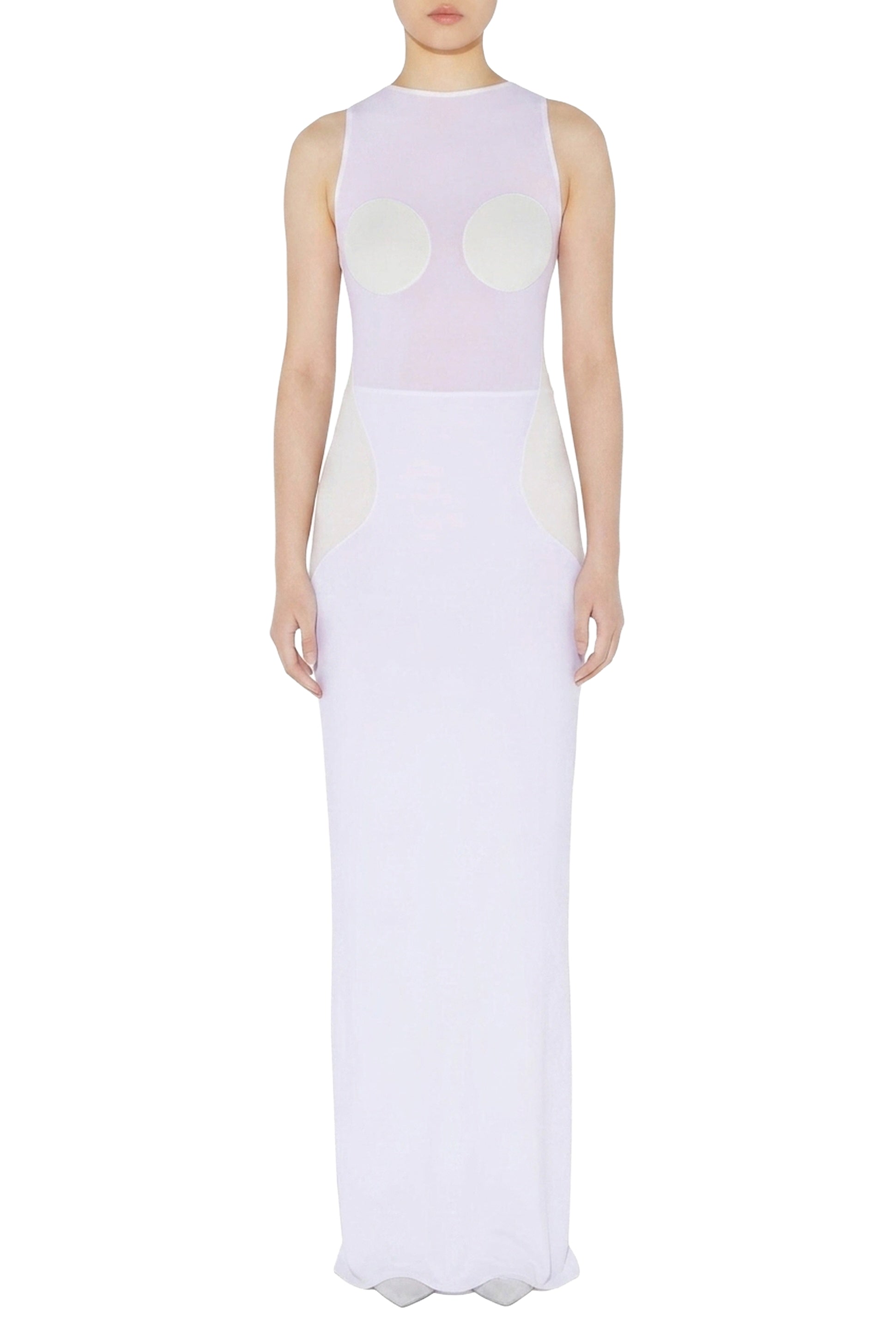 Tapered maxi dress - Optic White & Écru