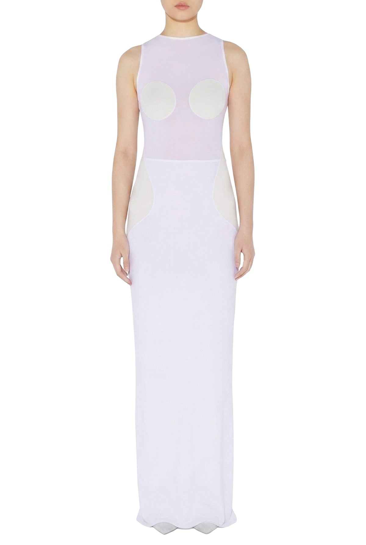 Robe longue conique - Optic White & Écru