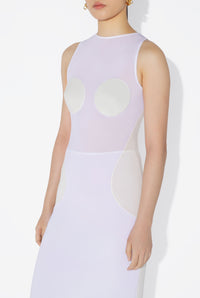 Robe longue conique - Optic White & Écru