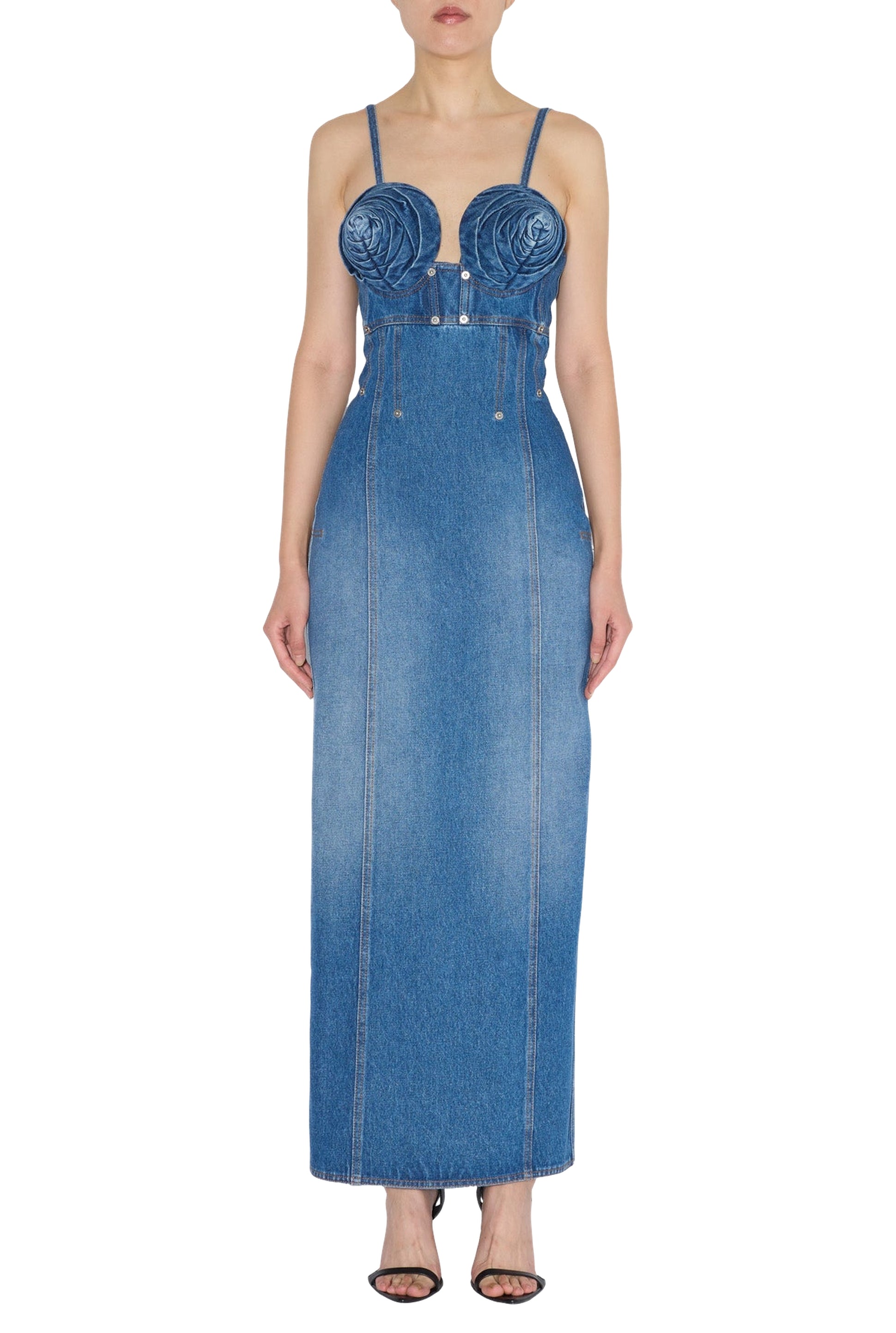 Robe longue à bonnets coniques - Vintage blue