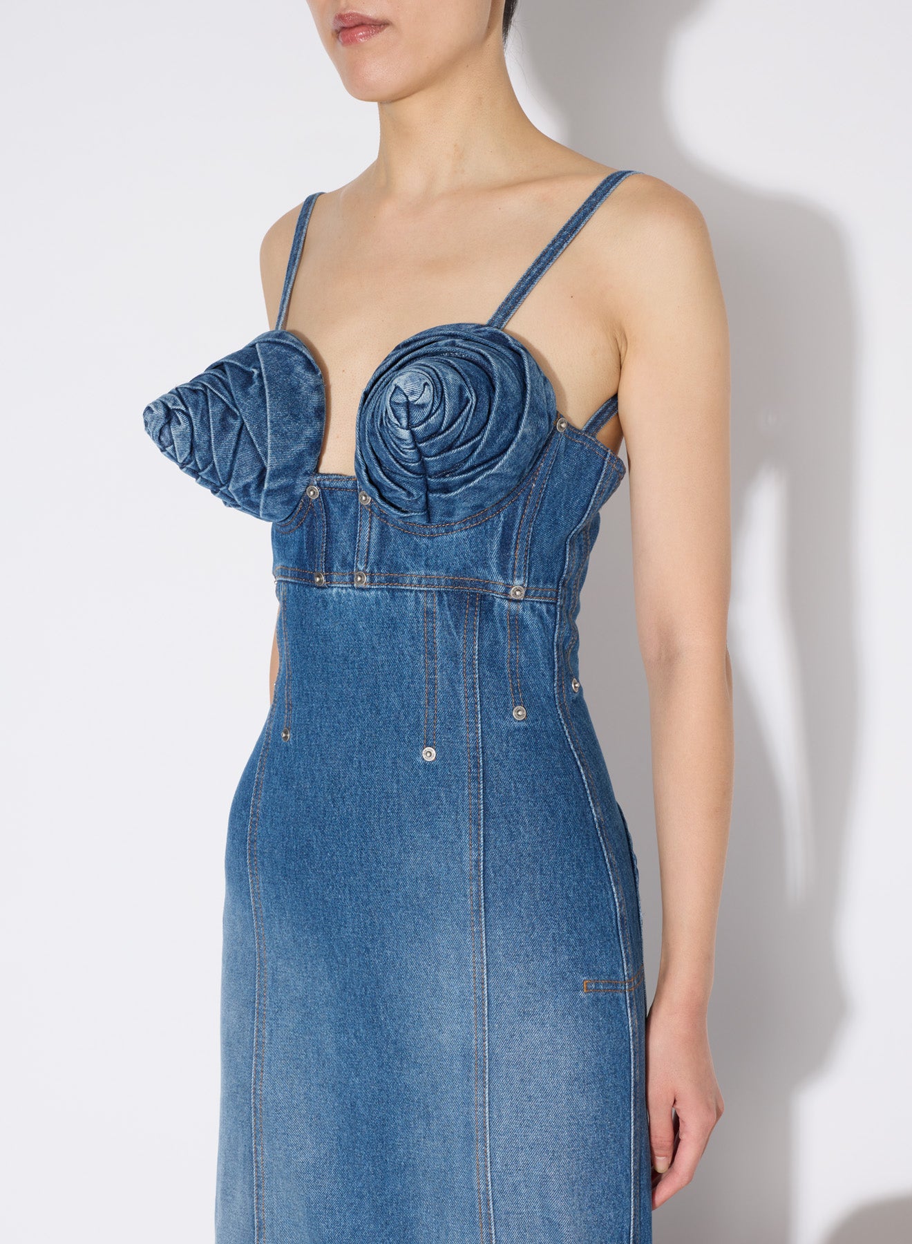 Robe longue à bonnets coniques - Vintage blue