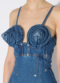 Robe longue à bonnets coniques - Vintage blue