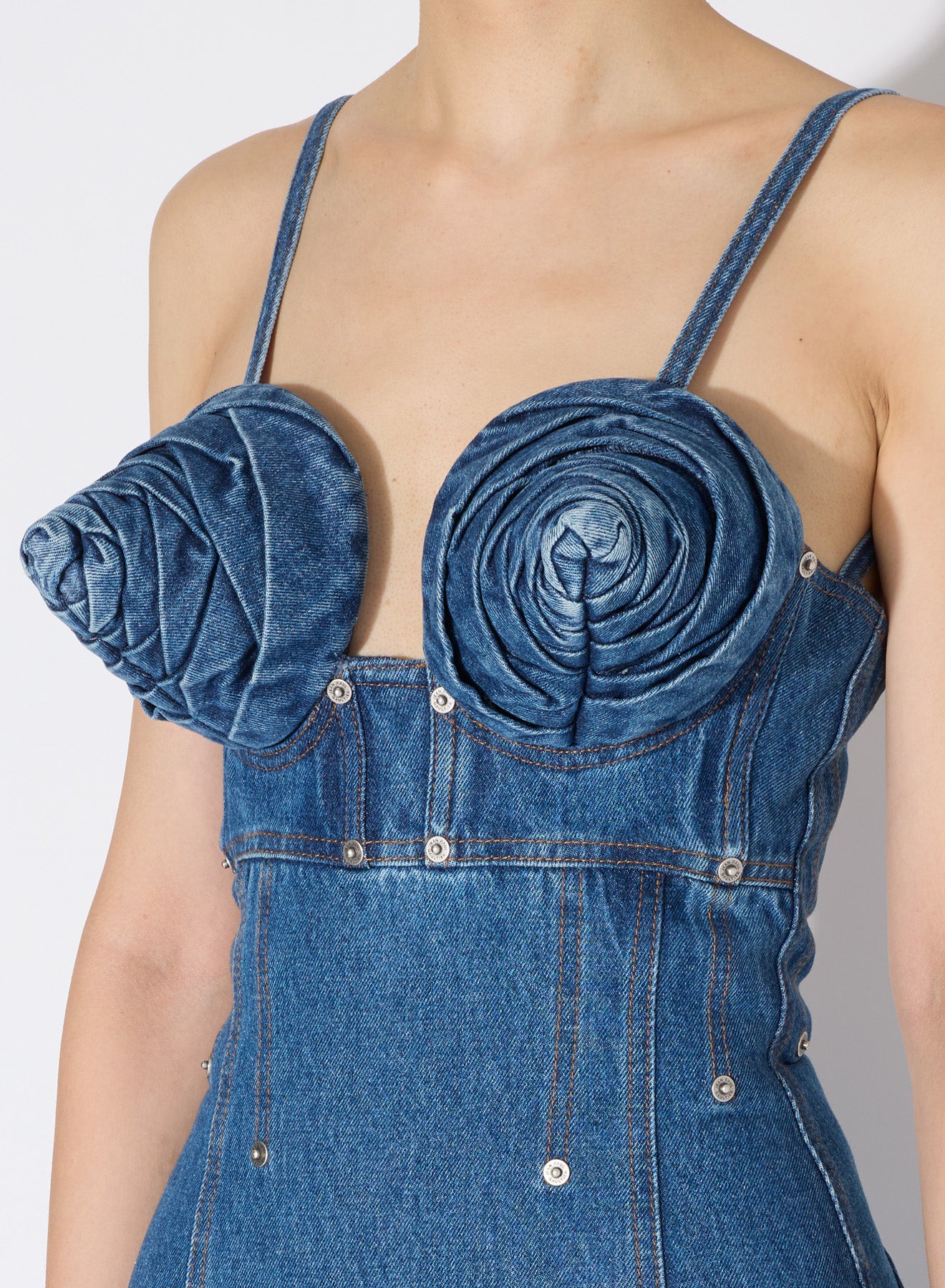 Robe longue à bonnets coniques - Vintage blue