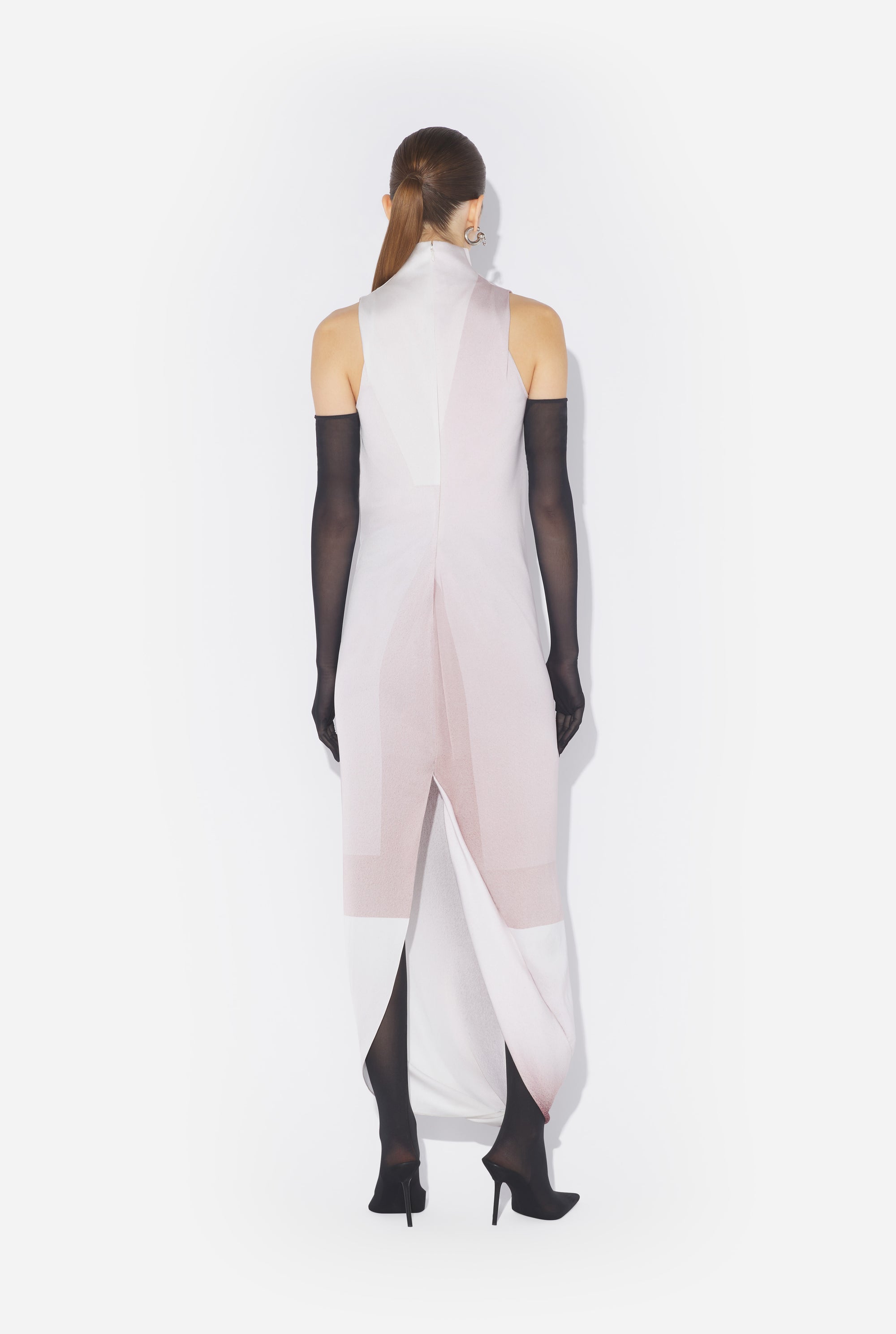 Robe drapée Trompe-L'Œil corset - Dustypink & White & Black