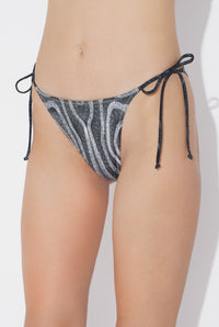 Le Bas De Bikini Spirale Noir - Black & Grey & Ecru