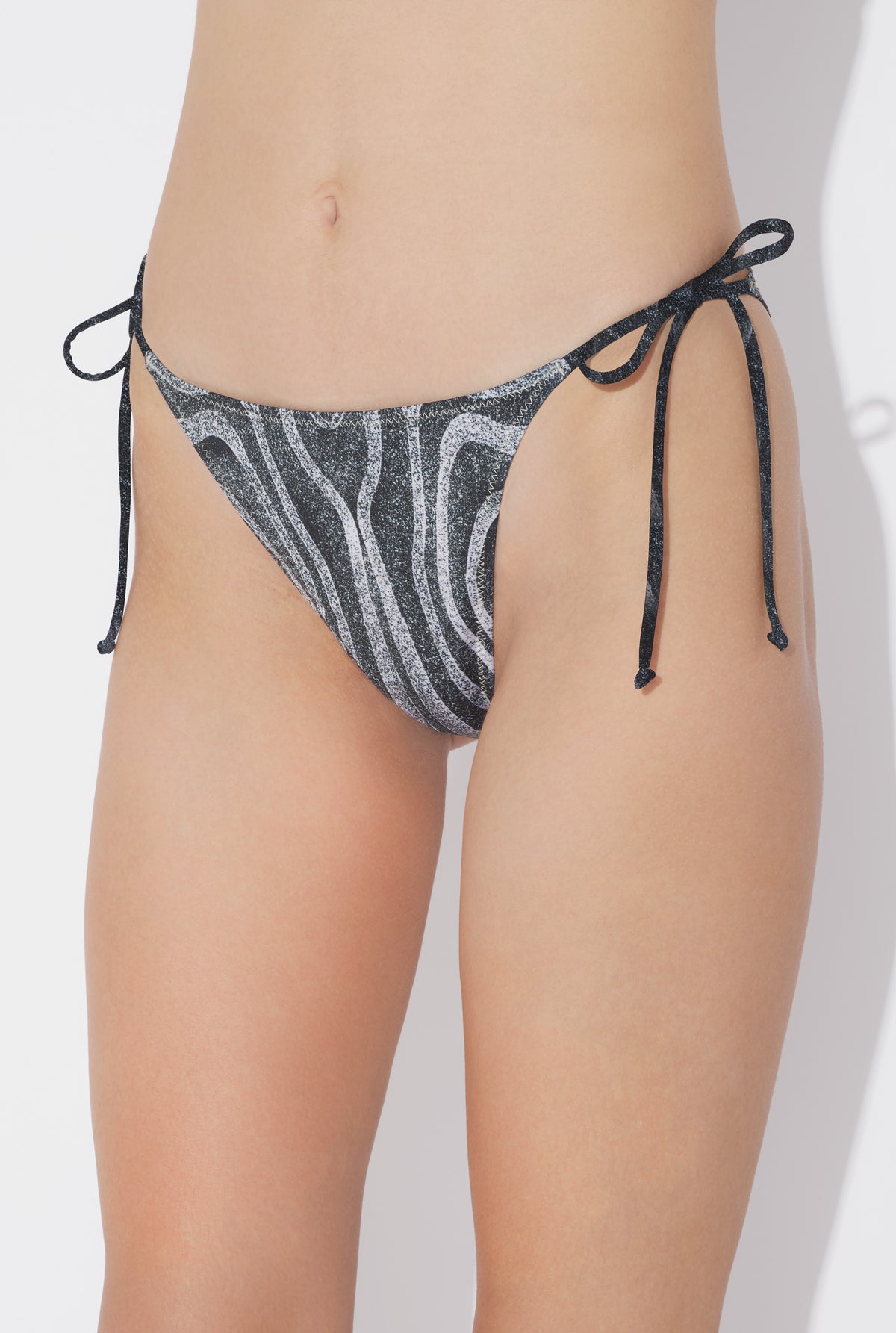 Le Bas De Bikini Spirale Noir - Black & Grey & Ecru