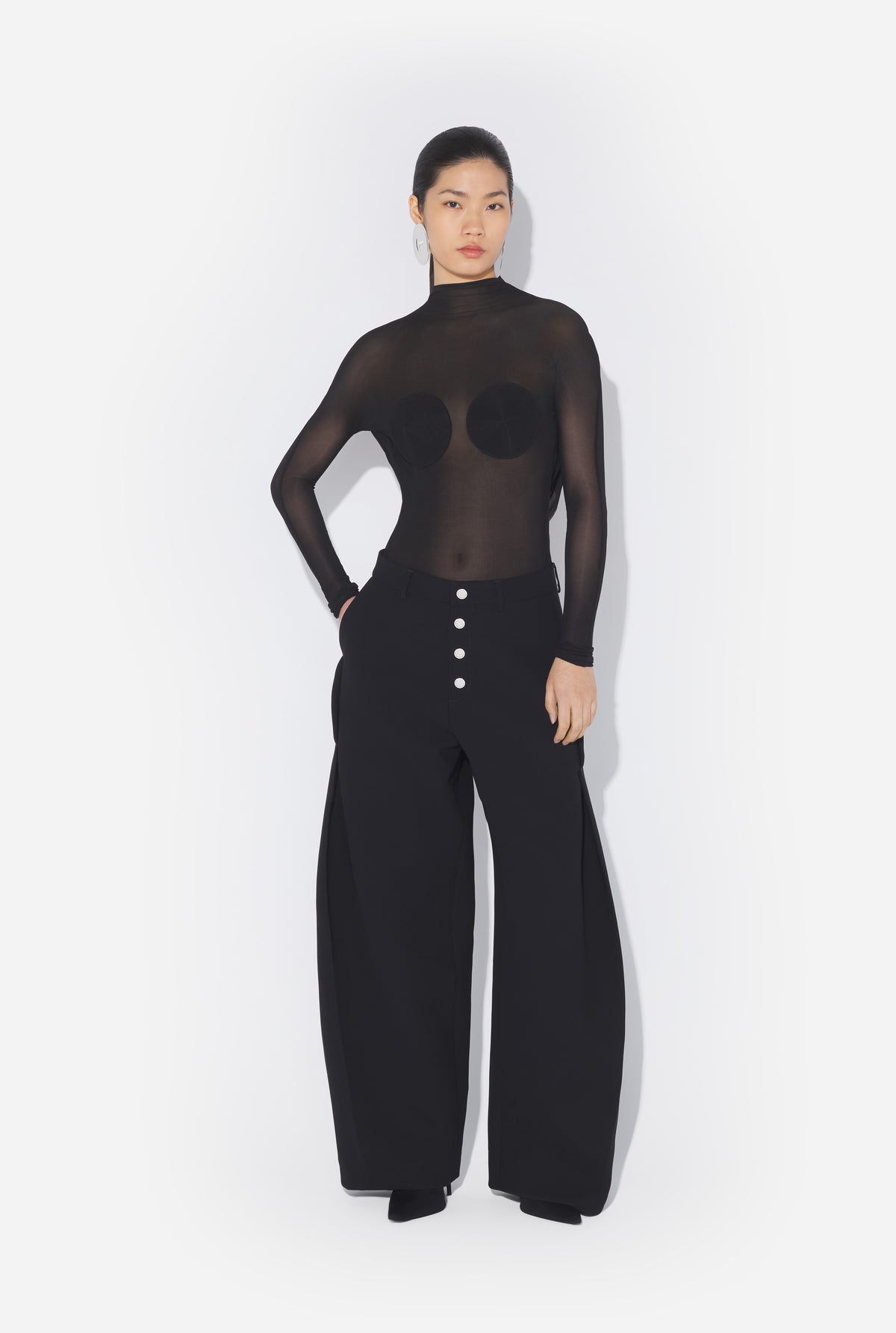 Light Jersey Backless Top With Covered Cup Detail - Black