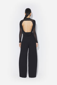 Light Jersey Backless Top With Covered Cup Detail - Black