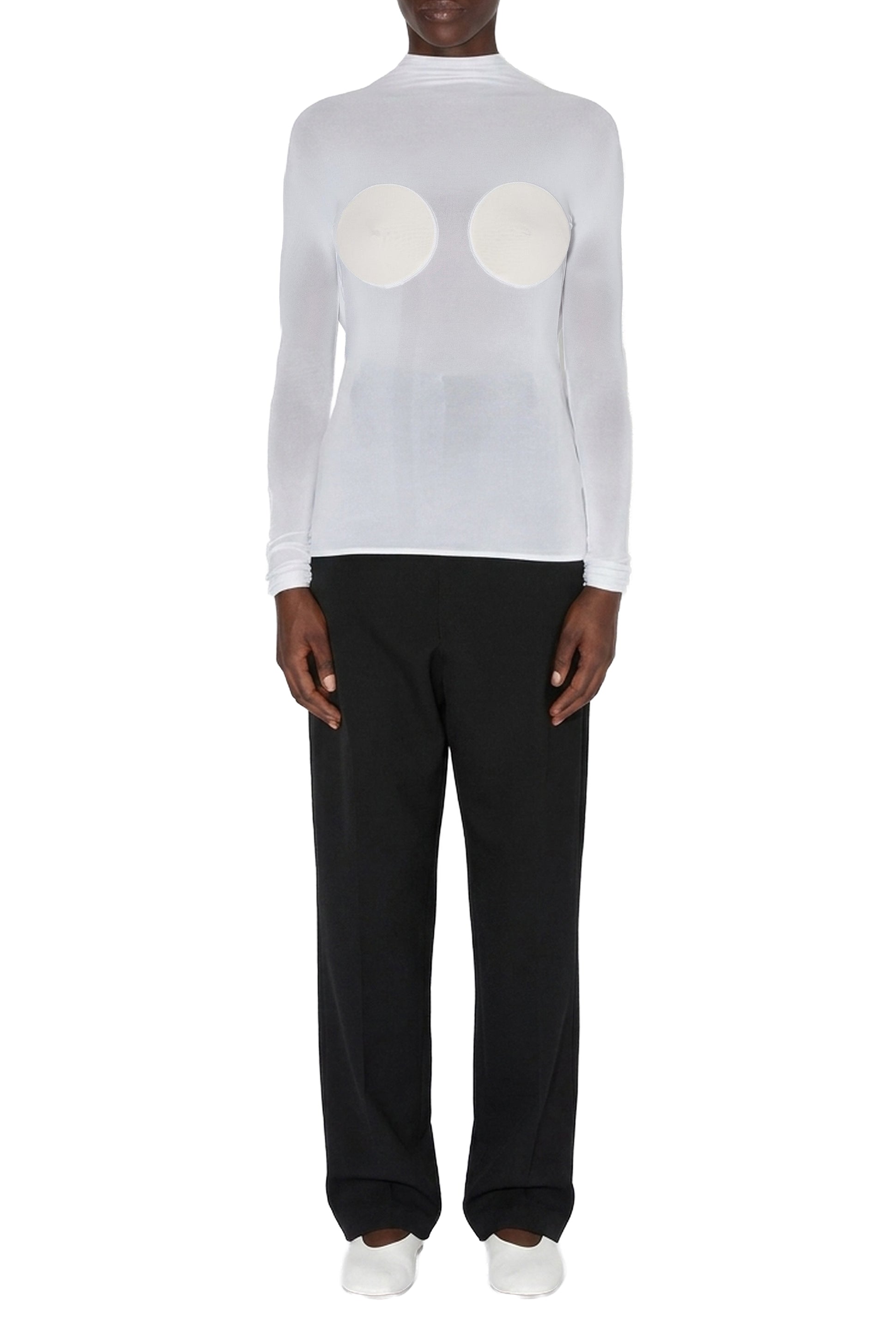 Top dos nu à seins coniques - Optic White & Écru