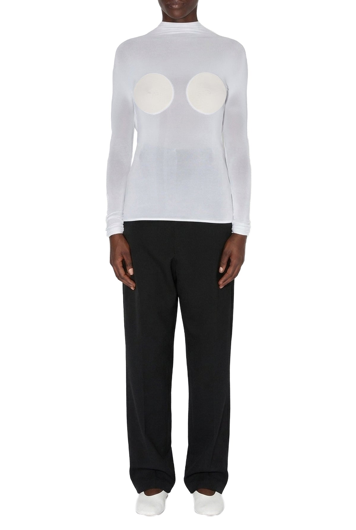 Top dos nu à seins coniques - Optic White & Écru