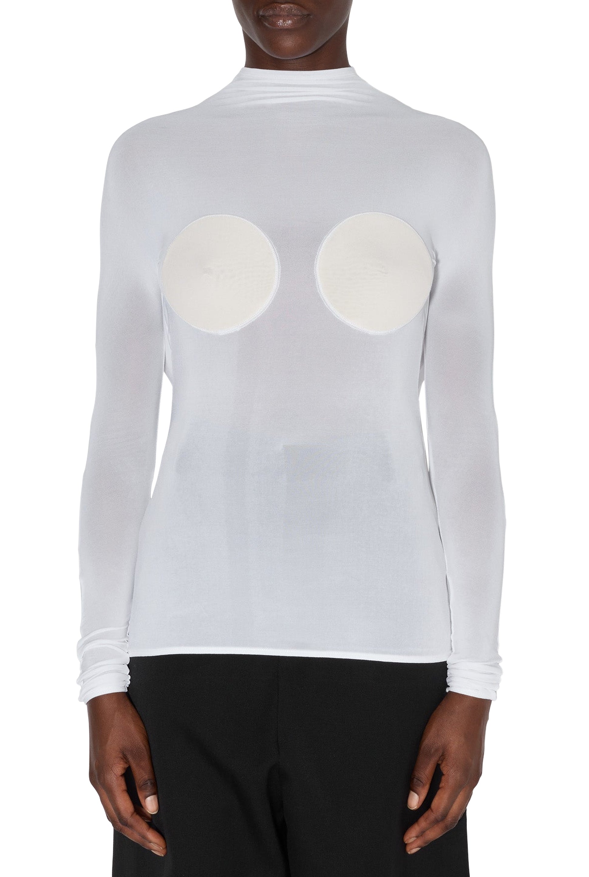 Top dos nu à seins coniques - Optic White & Écru
