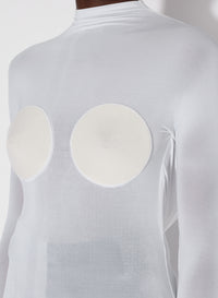 Top dos nu à seins coniques - Optic White & Écru