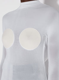 Top dos nu à seins coniques - Optic White & Écru