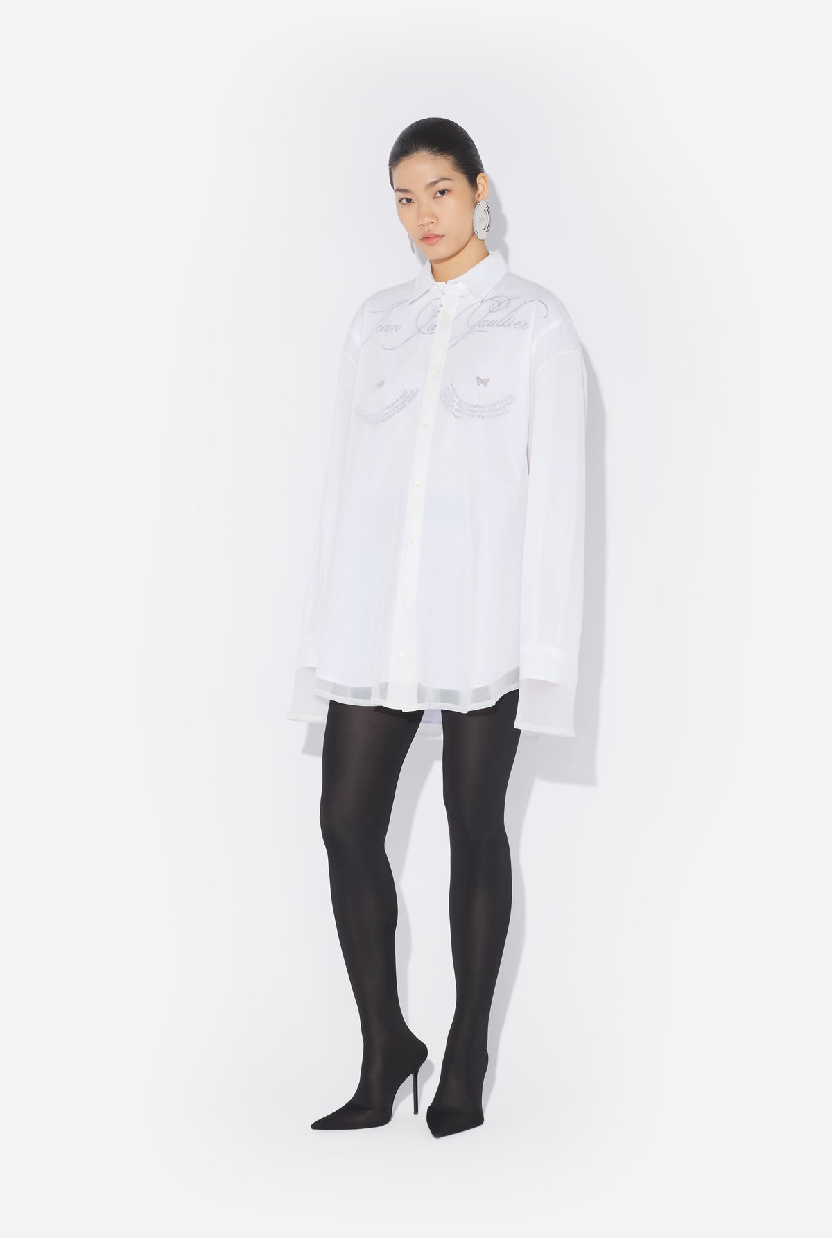 Long Sleeves Double Layer Shirt - Black & White