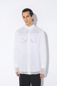 Long Sleeves Double Layer Shirt - Black & White