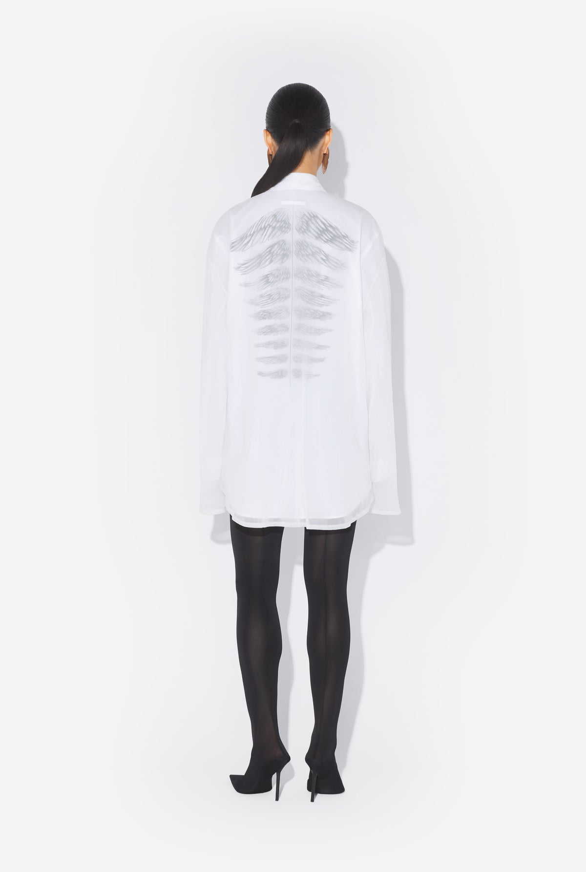 Long Sleeves Double Layer Shirt - Black & White