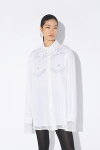Long Sleeves Double Layer Shirt - Black & White