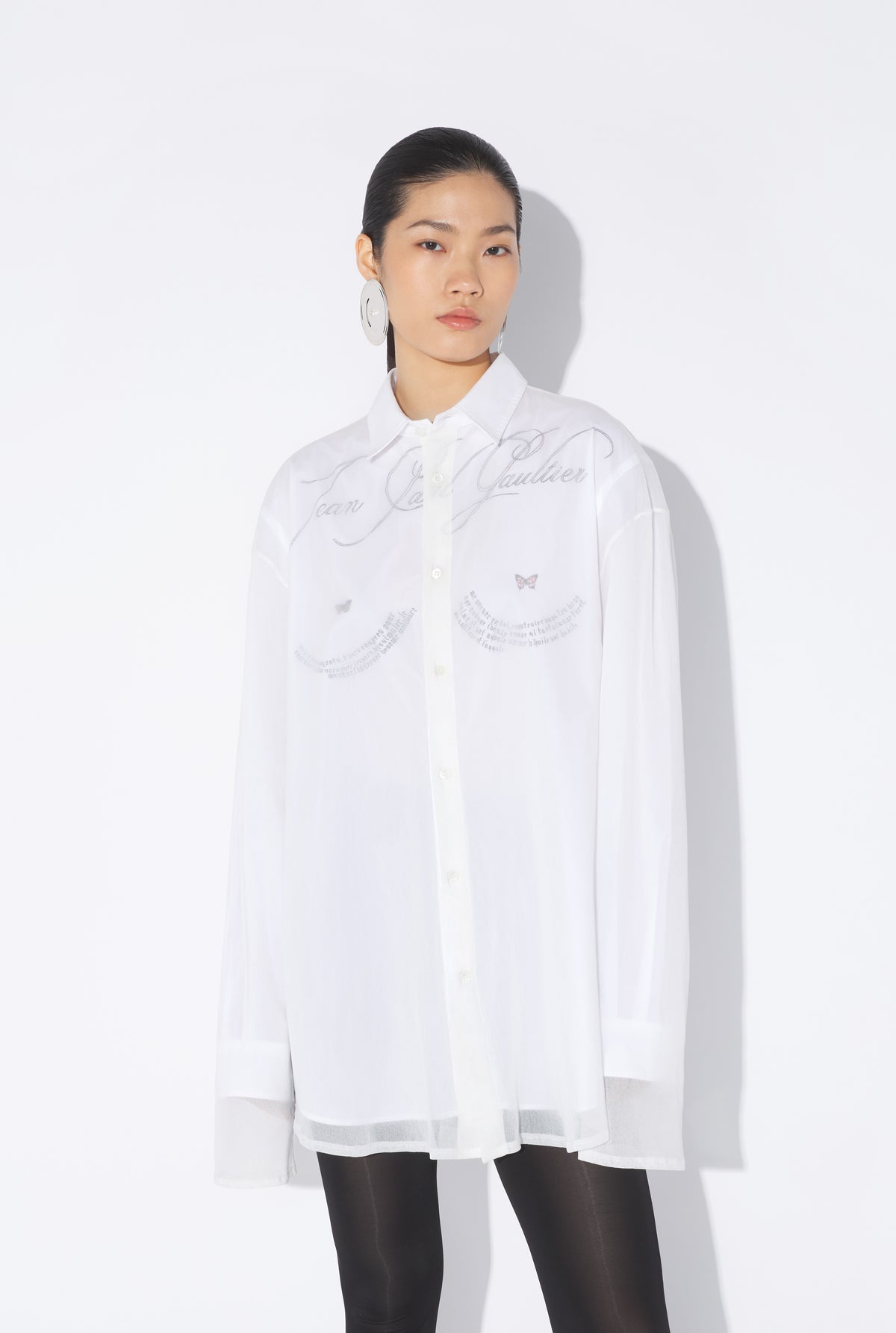 Long Sleeves Double Layer Shirt - Black & White