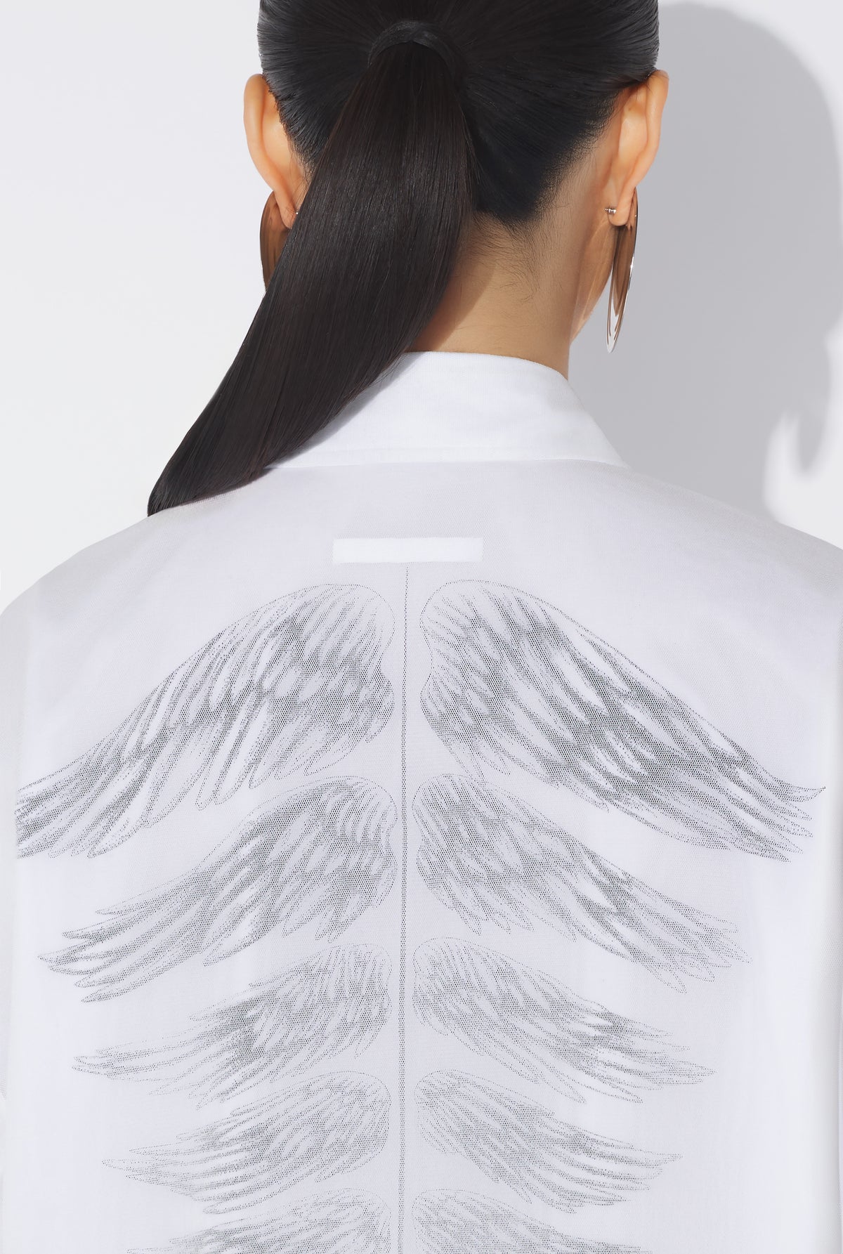 Long Sleeves Double Layer Shirt - Black & White