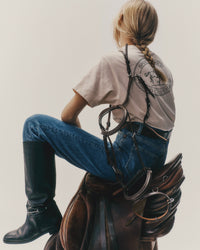 T-shirt Riding Club à impression - Cream