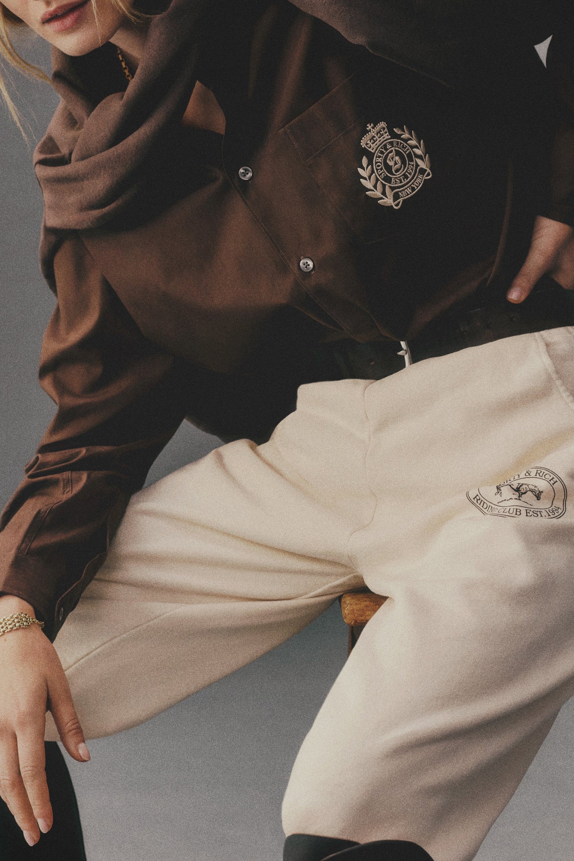 Pantalon de survêtement Riding Club imprimé - Cream