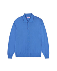 Chemise à manches longues en laine - Boat Blue