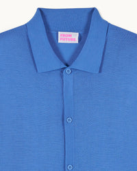 Chemise à manches longues en laine - Boat Blue