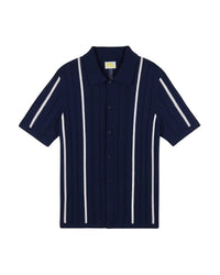Chemise à manches courtes en laine - Navy